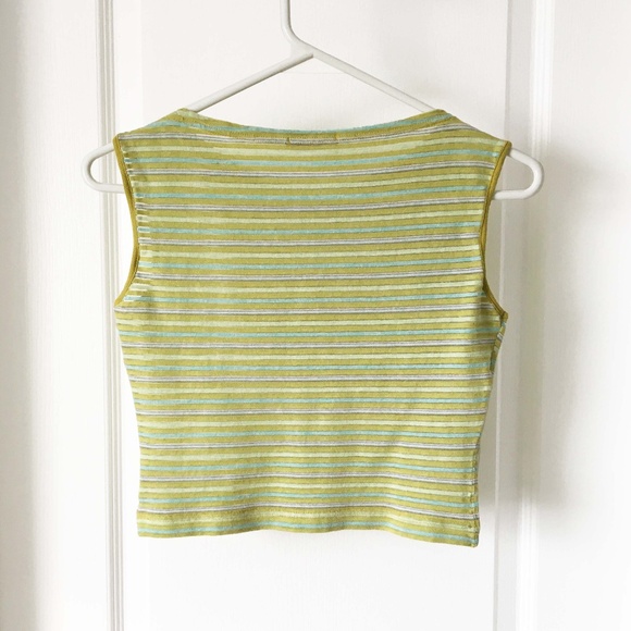 N.Y.K. Multi-Color Stripe Sleeveless Crop Top - Picture 4 of 7